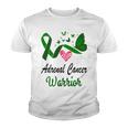 Adrenal Cancer Warrior Butterfly Green Ribbon Adrenal Cancer Adrenal Cancer Awareness Youth T-shirt