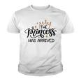 Baby Shower Text Design The Princess Has Arrived Youth T-shirt