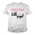 Baby Shower Text Design Welcome Little Angel Youth T-shirt