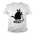 Cat What Murderous Black Cat With Knife Youth T-shirt