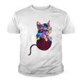 Cute Cat Gift For Kitten Lovers Colorful Art Kitty Adoption Youth T-shirt