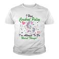 I Have Cerebral Palsy Im Allowed To Do Weird Things Unicorn Green Ribbon Cerebral Palsy Cerebral Palsy Awareness Youth T-shirt