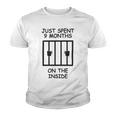 Just Spent 9 Months On The Inside Funny Baby Gift Funny Pregnancy Gift Funny Baby Shower Gift Youth T-shirt