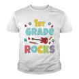 Kids 1St Grade Rocks 1St Day Of School Back To School Guitar Cute Youth T-shirt