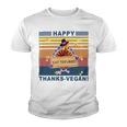 Turkey Happy Thanks Vegan Turkey Vintage Retro Youth T-shirt