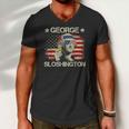 4Th Of July Merica George Sloshington Beer Drinking Usa Flag Men V-Neck Tshirt