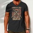 4Th Of July Military Home Of The Free Because Of The Brave Men V-Neck Tshirt