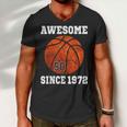 50Th Birthday Basketball Player 50 Years Old Vintage Retro Men V-Neck Tshirt