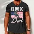 American Flag Bmx Dad Fathers Day Funny 4Th Of July Men V-Neck Tshirt