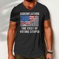 American Flag With Inflation Graph Funny Biden Flation Men V-Neck Tshirt