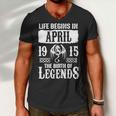 April 1915 Birthday Life Begins In April 1915 Men V-Neck Tshirt