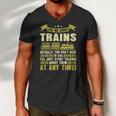 Ask Me About Trains Funny Train And Railroad Men V-Neck Tshirt