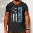 Best Dad Ever Us American Flag Gift For Fathers Day Men V-Neck Tshirt