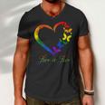 Butterfly Heart Rainbow Love Is Love Lgbt Gay Lesbian Pride Men V-Neck Tshirt