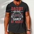 Daddy By Day Gamer By Night Video Gamer Gaming Men V-Neck Tshirt