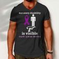 Every Disability Is Visible Aicardi Syndrome Awareness Purple Ribbon Aicardi Syndrome Support Aicardi Syndrome Awareness Men V-Neck Tshirt