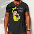 Ewings Sarcoma Warrior Strong Women Yellow Women Ewings Sarcoma Ewings Sarcoma Awareness Men V-Neck Tshirt