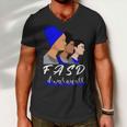 Fasd Awareness Blue And Grey Women Fetal Alcohol Spectrum Disorder Fetal Alcohol Spectrum Disorder Awareness Men V-Neck Tshirt