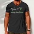 Fighter Adrenal Cancer Warrior Heartbeat Green Ribbon Adrenal Cancer Adrenal Cancer Awareness Men V-Neck Tshirt