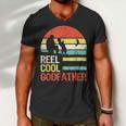 Fishing Reel Cool Godfather V3 Men V-Neck Tshirt