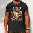 Follow The Bunny He Has Chocolate Men V-Neck Tshirt