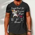 Friends Dont Let Friends Fight Borderline Personality Disorder Bpd Alone Unicorn Grey Ribbon Borderline Personality Disorder Bpd Awareness Men V-Neck Tshirt