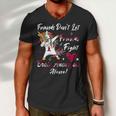 Friends Dont Let Friends Fight Brain Aneurysm Alone Unicorn Burgundy Ribbon Brain Aneurysm Bpd Brain Aneurysm V2 Men V-Neck Tshirt