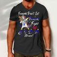 Friends Dont Let Friends Fight Chronic Inflammatory Demyelinating Polyneuropathy Cidp Alone Unicorn Blue Ribbon Cidp Support Cidp Awareness V2 Men V-Neck Tshirt