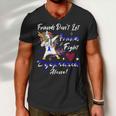 Friends Dont Let Friends Fight Dyspraxia Alone Blue Ribbon Unicorn Dyspraxia Dyspraxia Awareness Men V-Neck Tshirt