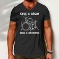 Funny Drummer Save A Drum Bang A Drummer - Drummer Men V-Neck Tshirt