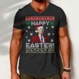 Funny Joe Biden Happy Easter Ugly Christmas Men V-Neck Tshirt