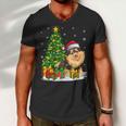 Funny Xmas Tree Family Matching Santa Pomeranian Christmas T-Shirt Men V-Neck Tshirt