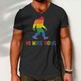 Gay Pride Support - Sasquatch No More Hiding - Lgbtq Ally Men V-Neck Tshirt