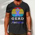 Gerd Awareness Vintage Periwinkle Blue Ribbon Gastroesophageal Reflux Disease Gerd Awareness Men V-Neck Tshirt