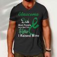 Glaucoma Dad Most People Never Meet Their Hero I Raised Mine Green Ribbon Glaucoma Glaucoma Awareness Men V-Neck Tshirt