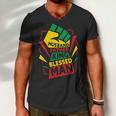 Husband Father King Shirt Blessed Man Black Pride Dad Men V-Neck Tshirt