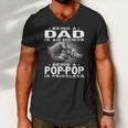 Mens Being A Dad Is An Honor Being A Pop-Pop Is Priceless Grandpa Men V-Neck Tshirt