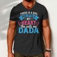 Mens Funny Fathers Day Shirt A Girl She Calls Me Dada Grandpa 7 Shirt Men V-Neck Tshirt