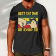 Mens Vintage Best Cat Dad Ever Bump Fit 240 Shirt Men V-Neck Tshirt