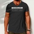 Mens Worlds Worst Dadfunny Fathers Day For Dads Men V-Neck Tshirt