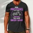 Motorcycle Real Princesses Wear Biker 483 Shirt Men V-Neck Tshirt