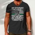 My Stepdad Is A Hero In Combat Boots 684 Shirt Men V-Neck Tshirt