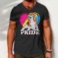 Pansexual Beagle Rainbow Heart Pride Lgbt Dog Lover 56 Beagle Dog Men V-Neck Tshirt