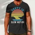 Party In Slow Motion Vintage Funny Boating Boating Gifts Men V-Neck Tshirt