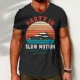 Party In Slow Motion Vintage Funny Boating Boating Gifts Men V-Neck Tshirt