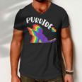 Purride Gay Pride Cat Pride Cat Cat Lgbtq Men V-Neck Tshirt