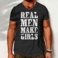 Real Men Daughter Funny Fathers Day Gift Dad Men V-Neck Tshirt