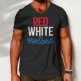 Red White And Blessed Independence Day 4Th Of July Patriotic Men V-Neck Tshirt