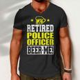 Retired Police Officer Beer Me Funny Retirement Men V-Neck Tshirt