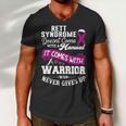 Rett Syndrome Doesnt Come With A Manual It Comes With A Warrior Who Never Gives Up Purple Ribbon Rett Syndrome Rett Syndrome Awareness Men V-Neck Tshirt